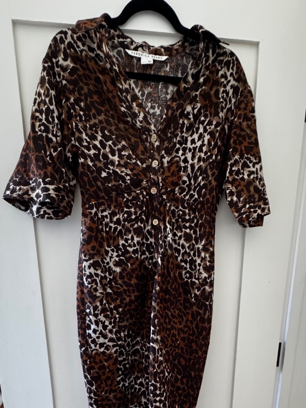 Veronica Beard Linen Animal Print Dress Size 4